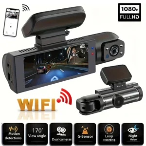 1080P WIFI Dual camera Dash Cam for cars,Front And Inside,car camera with IR Night Vision,Loop Recording,wide angle Car DVR Came 1