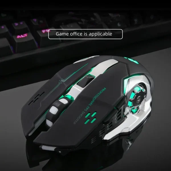 Rechargeable Wireless Mouse Gaming Computer Silent Bluetooth Mouse USB Mechanical E-Sports Backlight PC Gamer Mouse For Computer 3